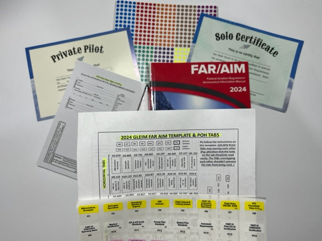 2024 GLEIM FAR AIM BOOK with TABs including POH TABs and Complimentary Gifts